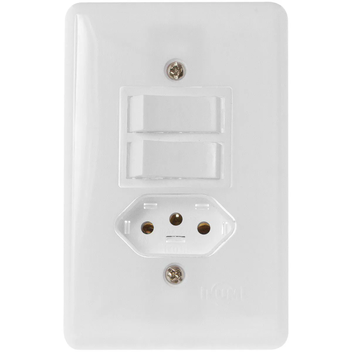 Interruptor Duplo c/ Tomada 10 A Stylus Ilumi