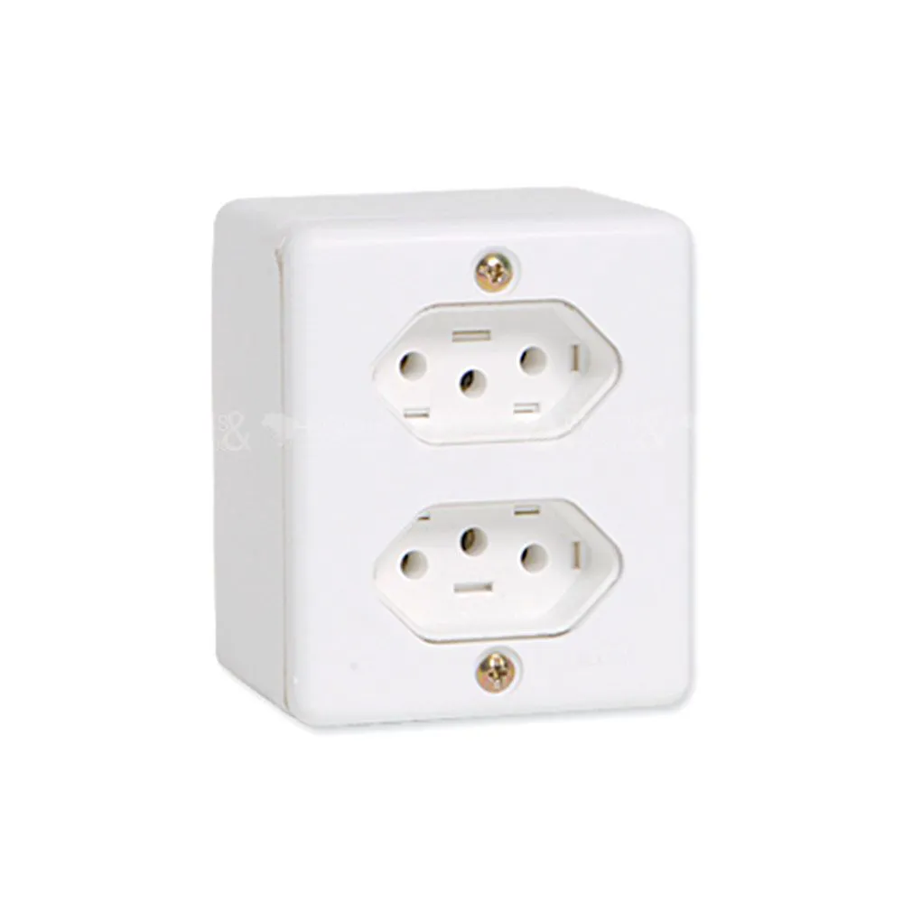 Tomada Dupla 10 A de Sobrepor Ilumi